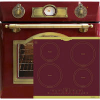 BACKOFEN-SET Elektro Backofen 60 cm EH 6355 RotEm+KCT 6195 iRotEm Induktionskochfeld 60 cm Rot - Rot, Metall (59.4/59.4/57.5cm) - Kaiser Küchengeräte