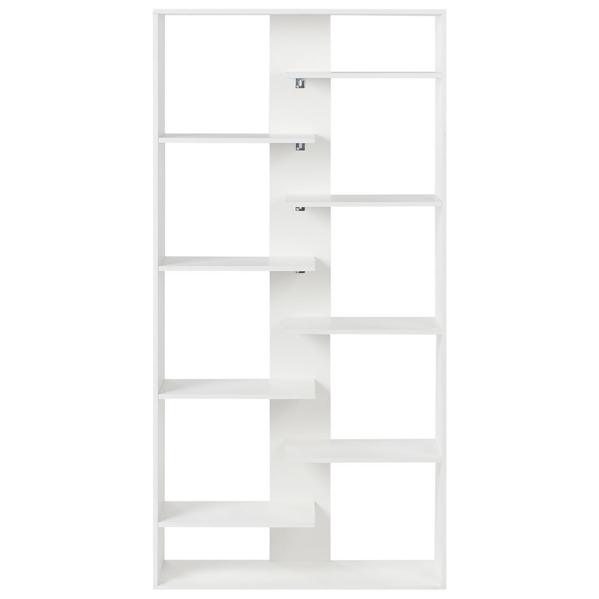 BÜCHERREGAL mit 8 Ebenen 180 cm Weiß Fontas - Weiß, Holzwerkstoff (90/180/29cm) - Beliani