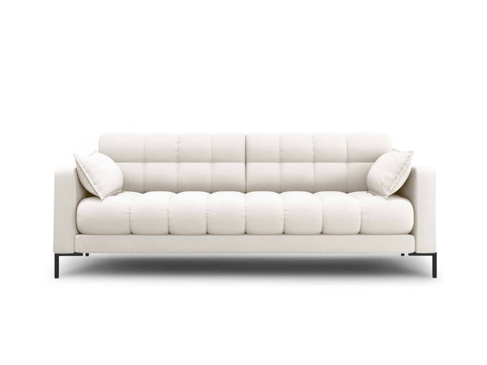 SOFA Mamaia aus strukturiertem Stoff leichtes beige 3 Sitzplätze - Creme, Textil (92/75/177cm) - Micadoni