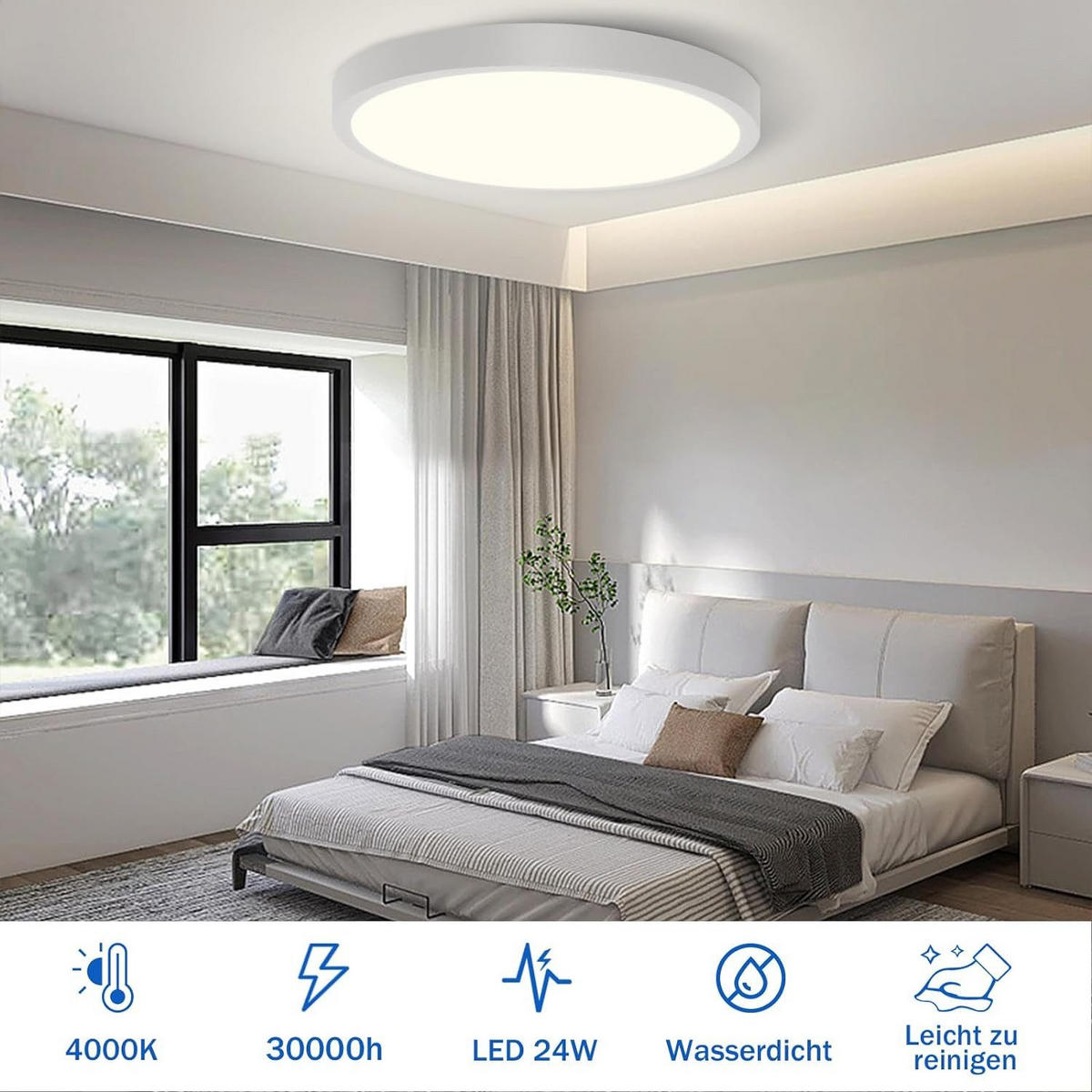 LED-DECKENLEUCHTE Hardy 23 cm - Weiß, Kunststoff (23/23/2.1cm) - Nettlife