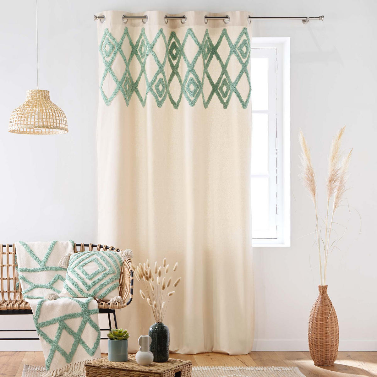 ZIERKISSEN Athena 40/40 cm - Grün, Naturmaterialien (40/40cm) - Douceur d´intérieur