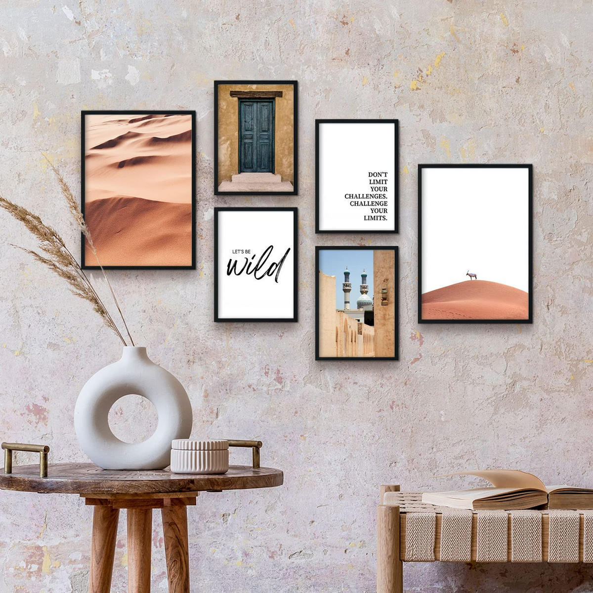 POSTER Set Mit 6 Marokko Wüste Wandbild A3 & A4 Rahmenlos - Klar, Papier (29/3cm) - Nacnic