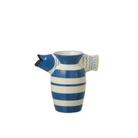 VASE FISCH GESTREIFT DOLOMIT Blau - Blau, Keramik (20.7cm) - J-Line