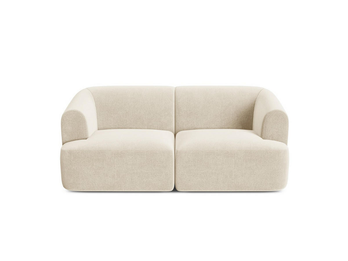 MODULARES-SOFA Campi aus Samt leichtes beige 2 Sitzplätze - Creme, Textil (90/70/180cm) - Cosmopolitan Design