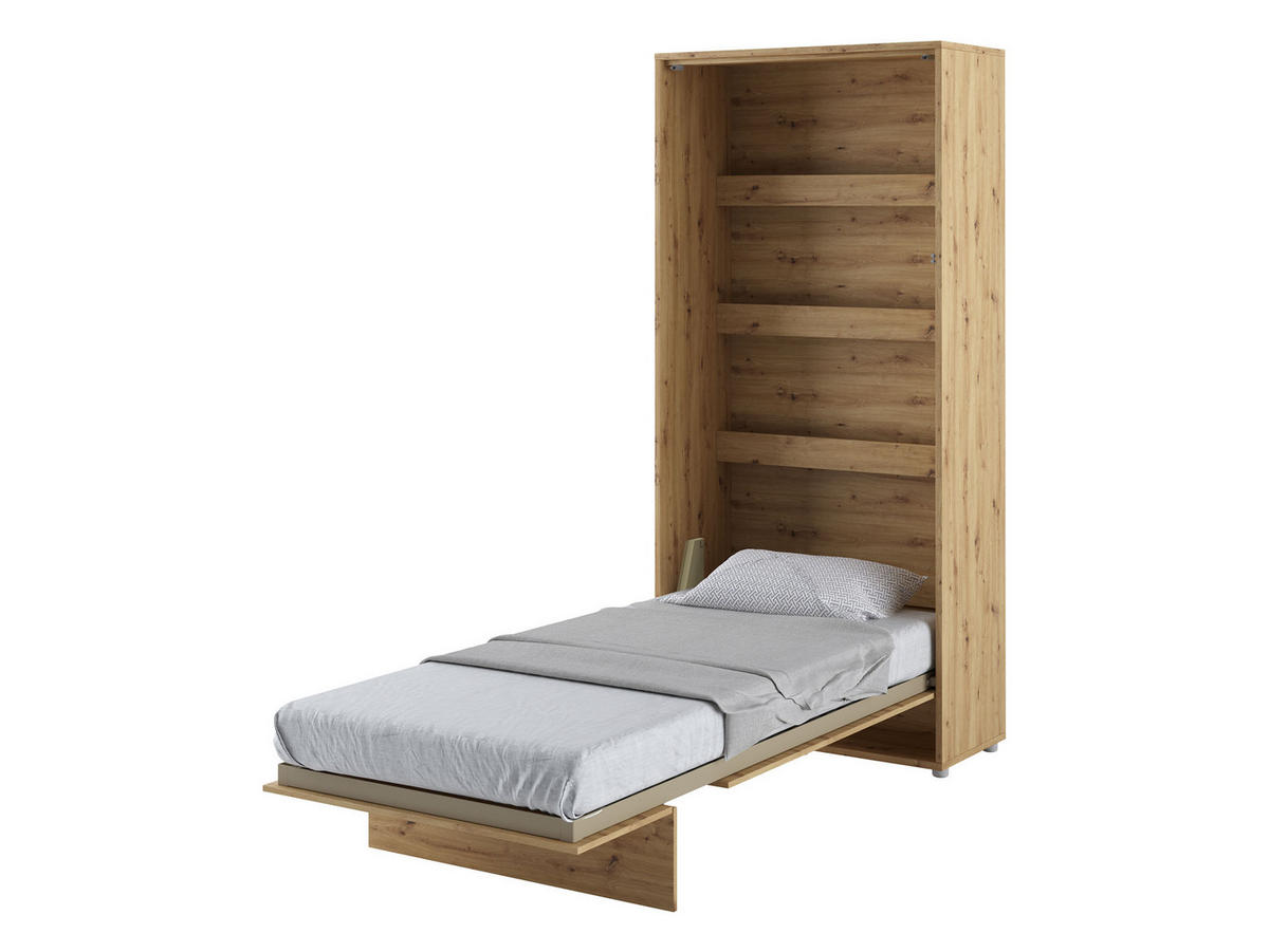 SCHRANKBETT Bed-Concept BC-03 90x200 - Eiche Artisan/Grau, Holz/Holzwerkstoff (90/200cm) - MIRJAN24