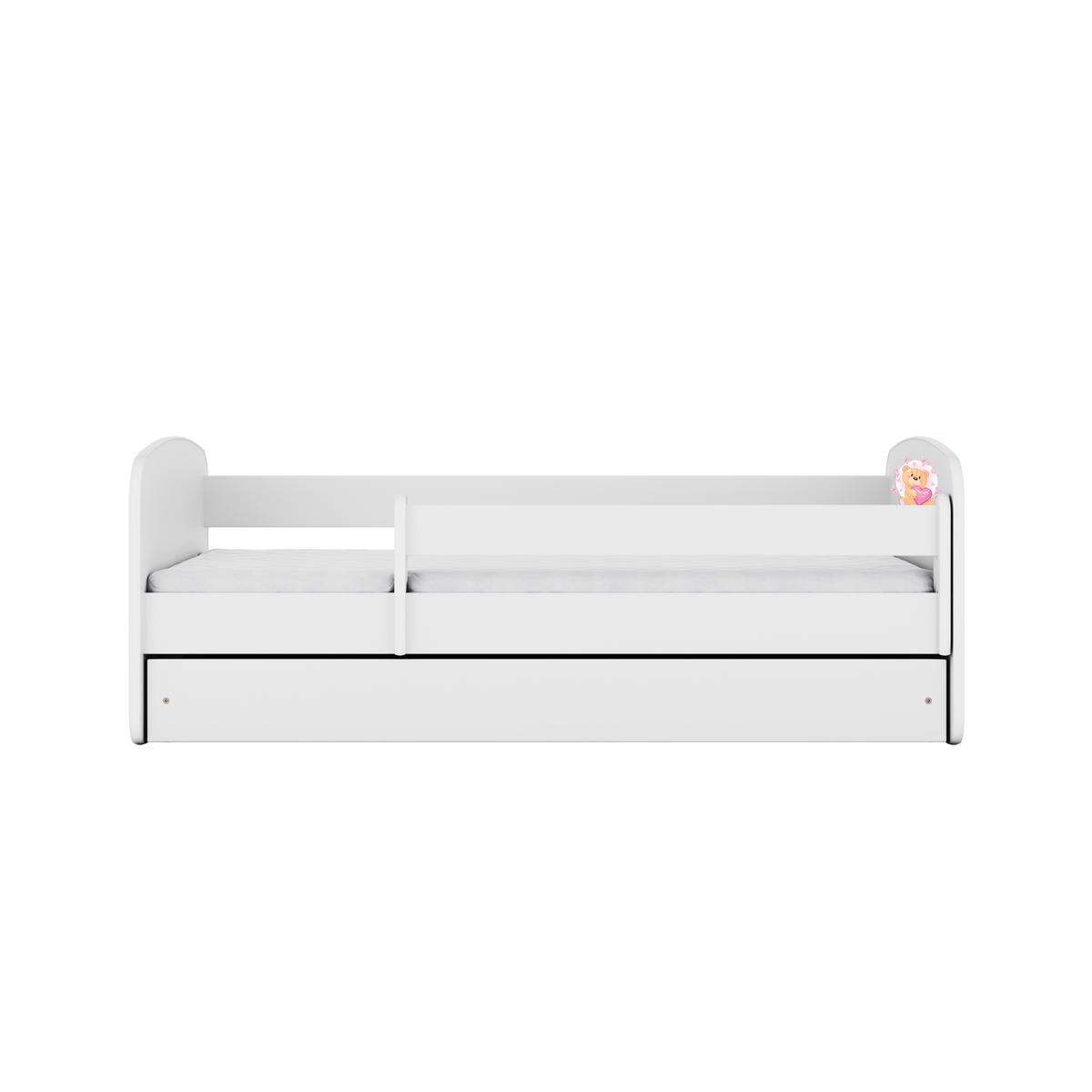 KINDERBETT Schmetterlingsbär mit Schublade 180/80 90/61/184 - Weiß, Holzwerkstoff (80/180cm) - RAUMHIRSCH FURNITURE