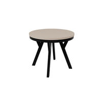 ESSTISCH ARI Rund (90-190 cm Ausziehbar Sandbeige Beige Metallbeine Loft) - Beige/Schwarz, Holz/Holzwerkstoff (90/90/76cm) - Ravio