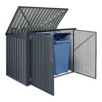 MÜLLTONNENBOX Grebin - Dunkelgrau, Metall (173/131/101cm) - [en.casa]
