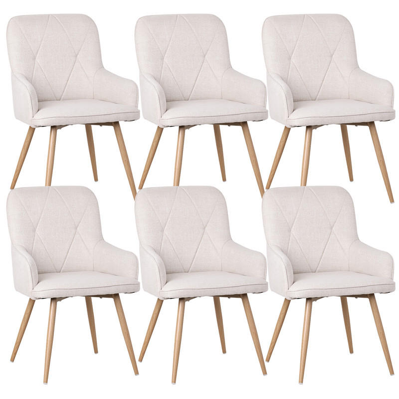 ARMLEHNSTUHL-SET 6 Stück in Stoff(YZ3) - Beige, Textil (57/87/62cm) - HOMAVO