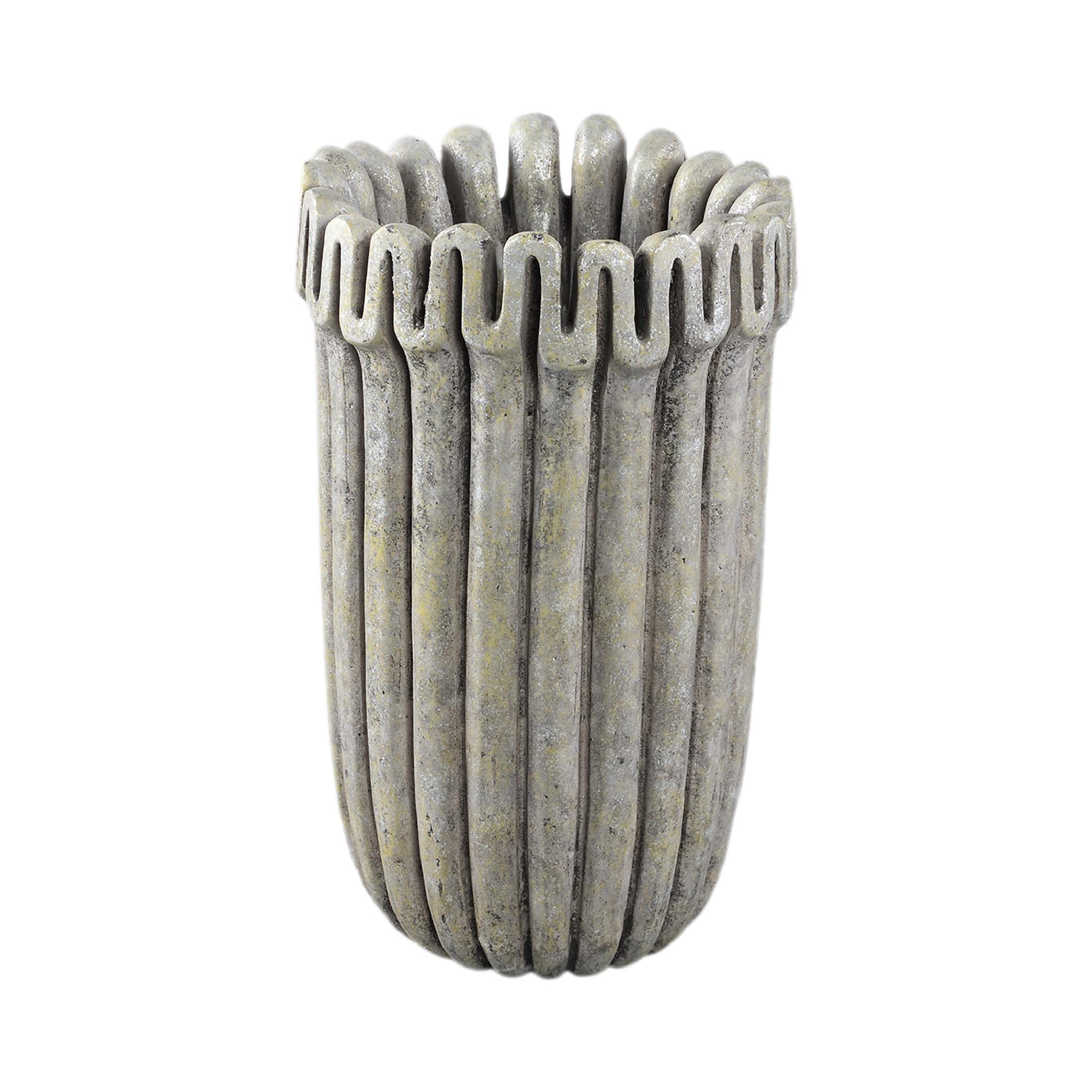 TOPF Raffay Grau 18/18/30cm - Grau, Stein (30cm) - PTMD Collection