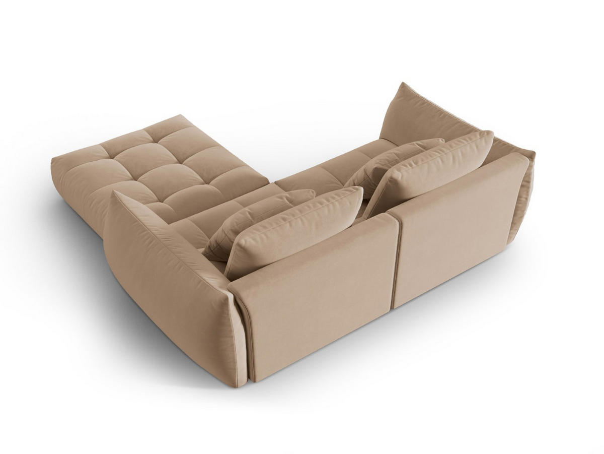 SOFA modular Bloom aus Samt sandfarben 3 Sitzplätze - Sandfarben, Textil (216/232cm) - Micadoni