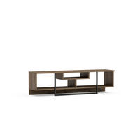 TV-ELEMENT Asal Walnuss Schwarz - Walnussfarben/Schwarz, Holzwerkstoff (149.4/40/35.2cm) - Decorotika