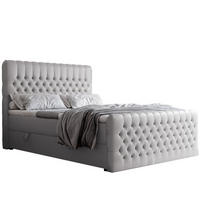 BOXBETT 180x200 cm mit Topper - Grau, Holzwerkstoff/Textil (180/200cm) - Idohome