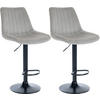 BARHOCKER 2er Set Samt Grau - Grau, Textil/Metall (49.5/91/50cm) - CLP