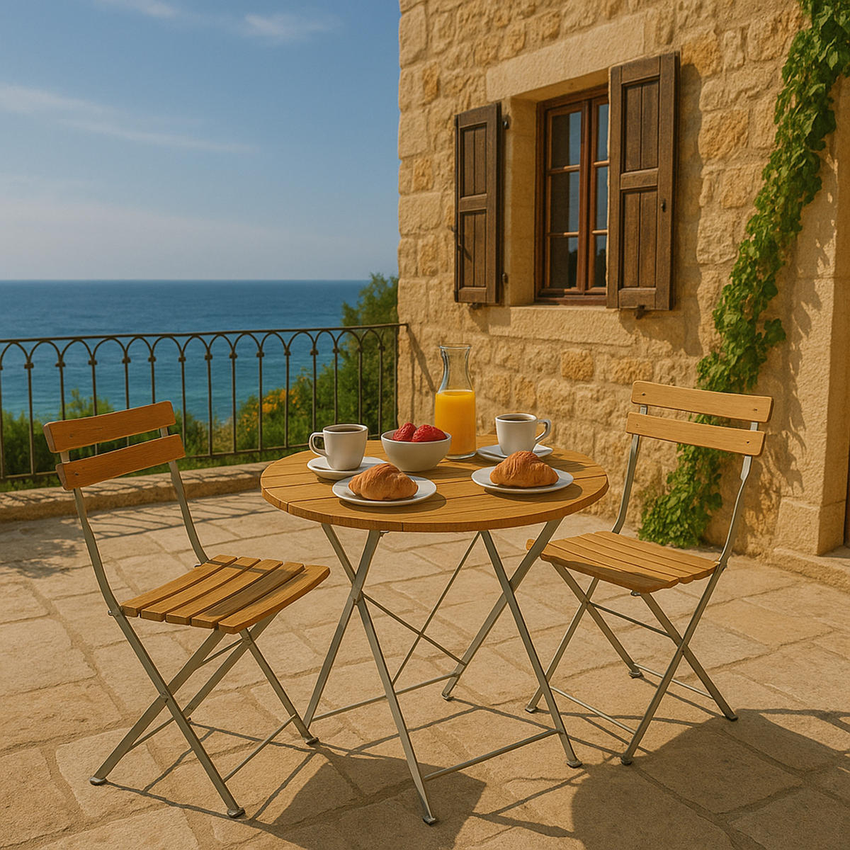 KLAPPTISCH Bad Belzig aus Robinienholz 77 cm rund, Stahlgestell Verzinkt - Braun, Holz (77/77/72cm) - TPFGarden