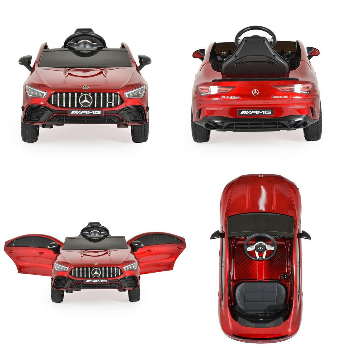 ELEKTROAUTO Mercedes-AMG CLA 45 rot 45 Bluetooth Fernbedienung vier Motoren - Rot, Kunststoff (110/52/45cm) - Moni