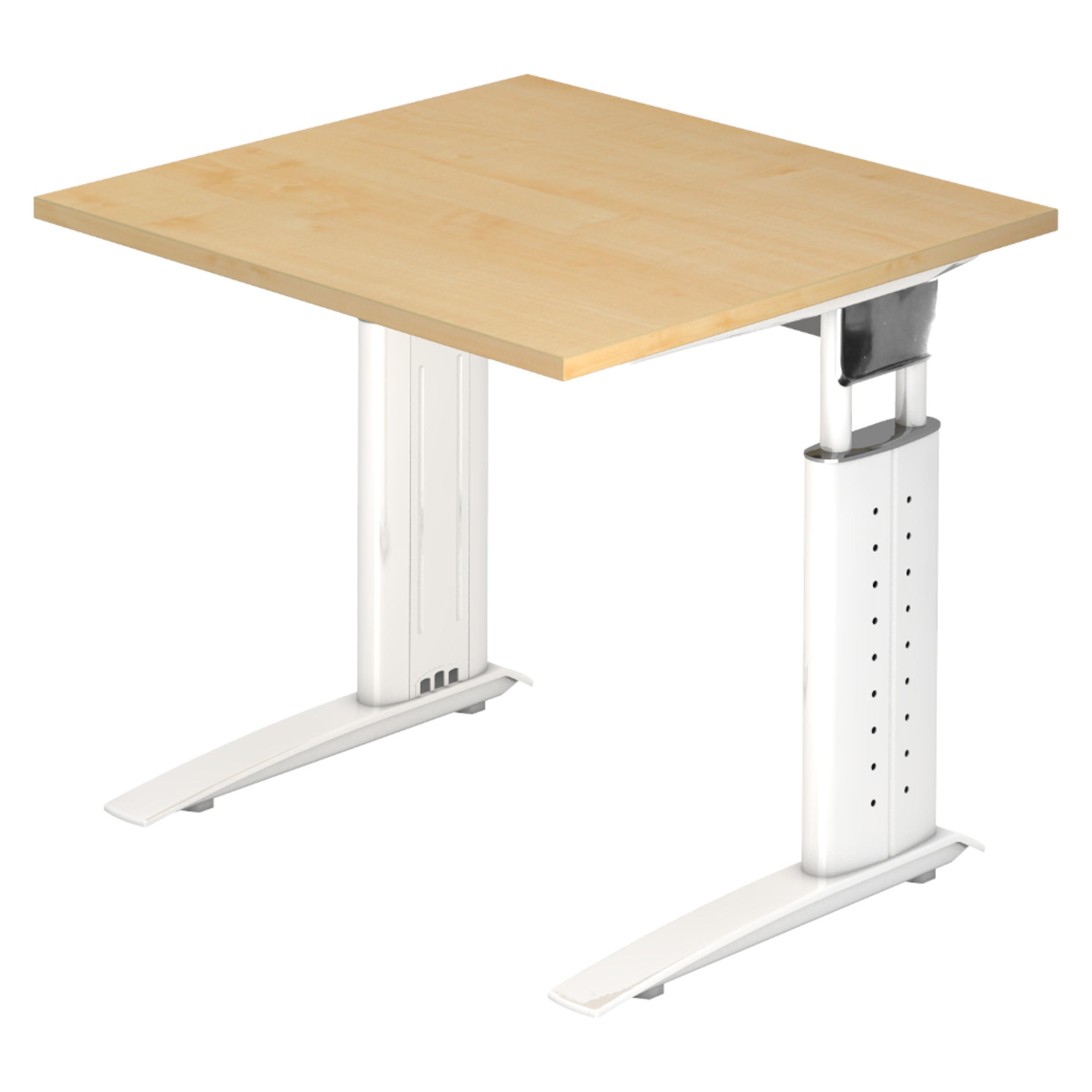 SCHREIBTISCH Serie-U 80/80/74 cm in Ahornfarben/Weiß - Ahornfarben/Weiß, Holzwerkstoff (80/80/74cm) - bümö