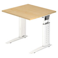 SCHREIBTISCH Serie-U 80/80/74 cm in Ahornfarben/Weiß - Ahornfarben/Weiß, Holzwerkstoff (80/80/74cm) - bümö