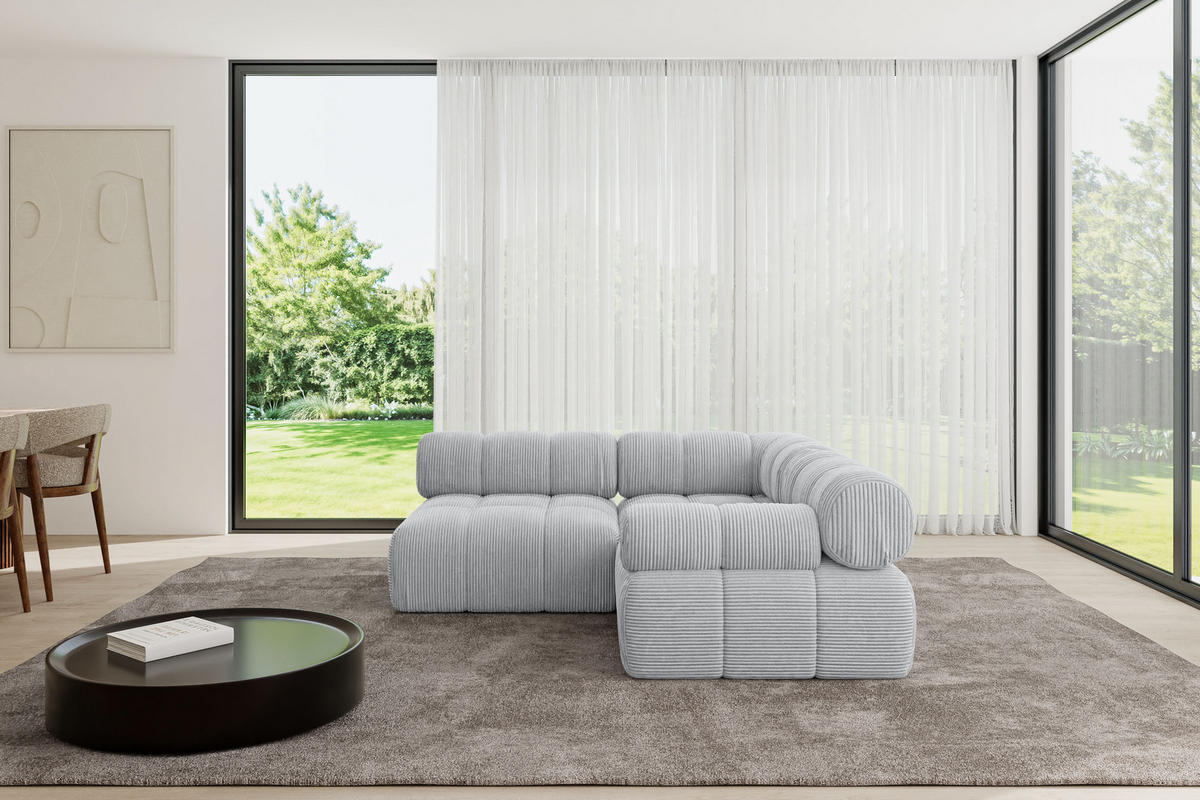 ECKSOFA modulares Sofa Mende-L1 - 190x190x70 cm Grau Cord - Grau, Holzwerkstoff/Textil (190/190cm) - ALTDECOR