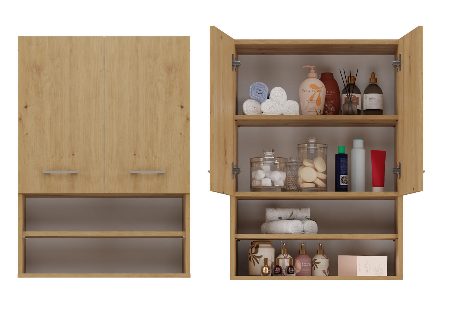 BADEZIMMER-HÄNGESCHRANK POLA MINI DK - EICHE ARTISAN - Eiche Artisan, Holzwerkstoff (64/90/30cm) - CDF