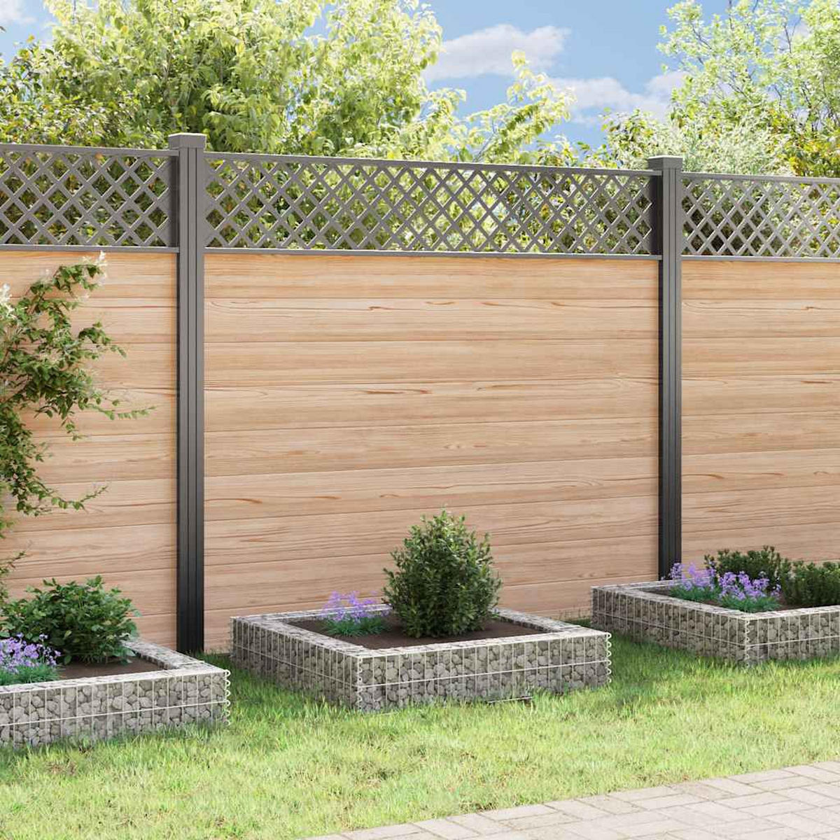 GABIONEN-HOCHBEET Verzinkter Stahl 100x100x20 cm - Silberfarben, Metall (100/20/100cm)