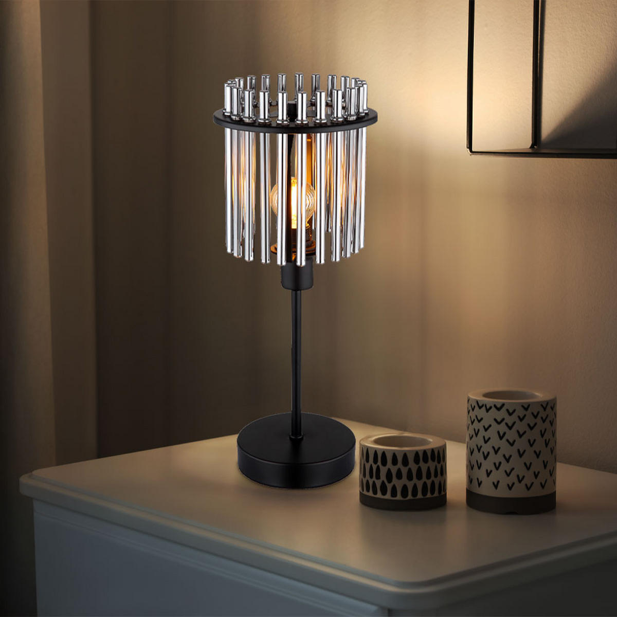 LED TISCHLEUCHTE Gorley Metall Grau - Grau, Glas (15/15/37.5cm) - Globo Lighting