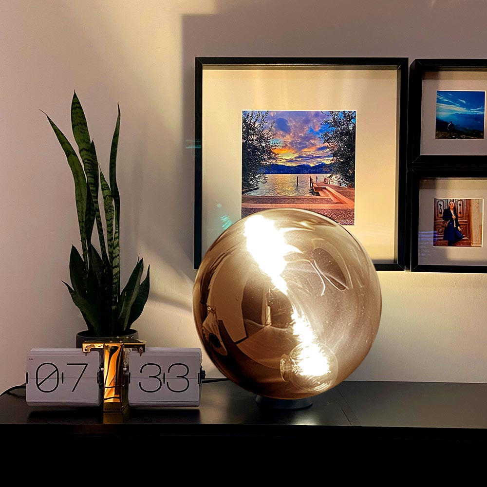 TISCHLAMPE Progress Ø 40cm Glaskugel Kupfer - Kupferfarben, Glas (40/40cm) - s.luce