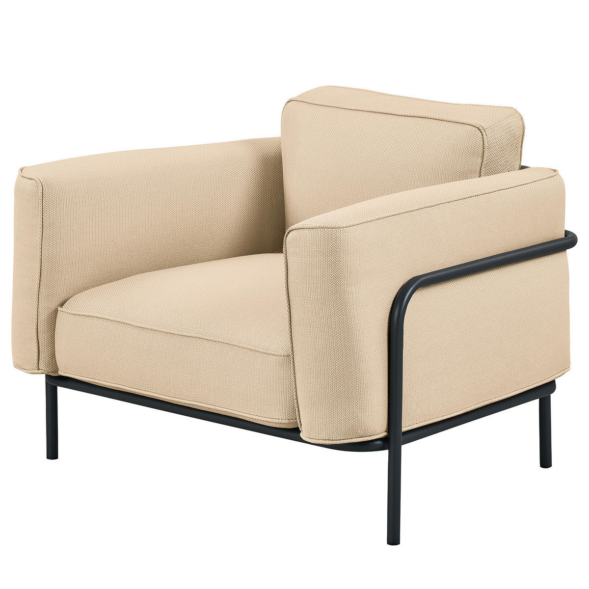 OUTDOOR-SESSEL - Beige, Textil/Metall (100/76/88cm) - home24