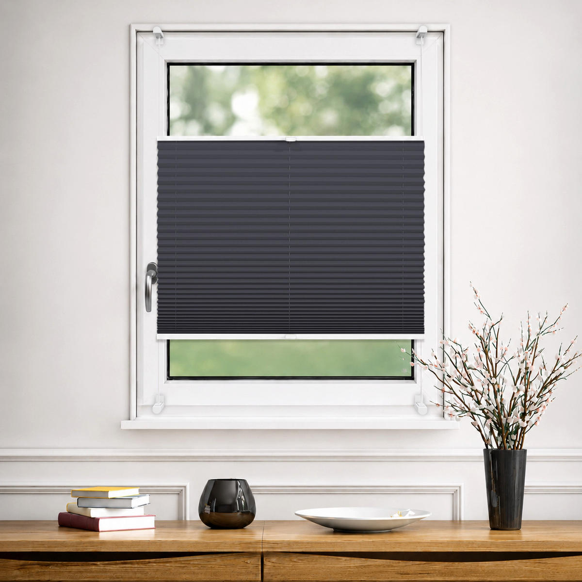 PLISSEE Thermo Basic 100 x 210cm Klemmfix ohne Bohren - Grau, Textil (100/210cm) - Deco-Raum