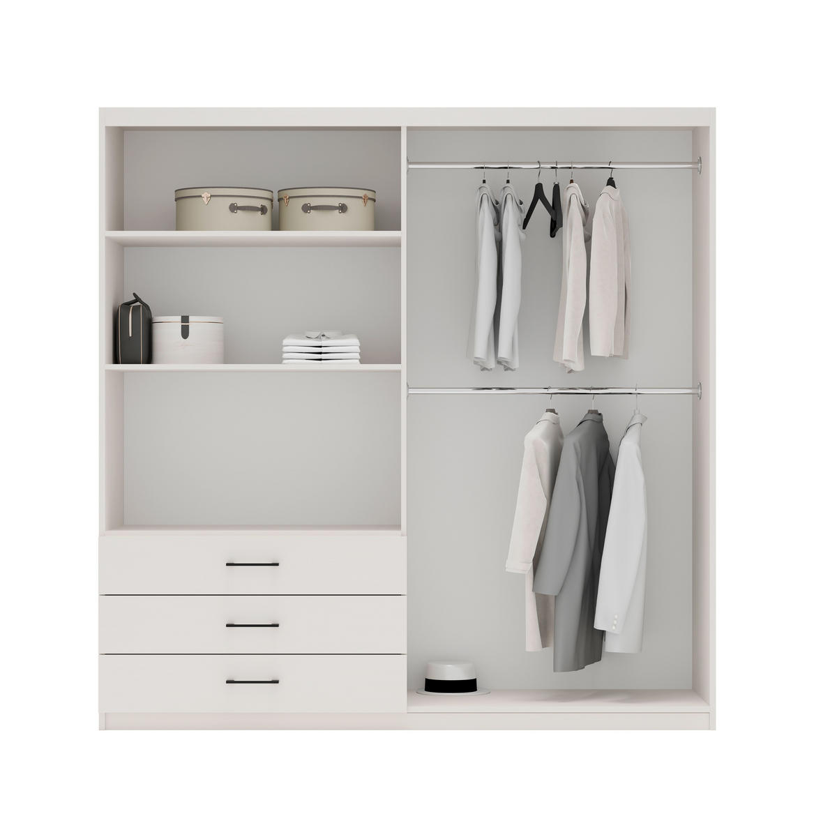 DREHTÜRENSCHRANK HECARIM 215/196/60 cm 4-türig mit Spiegel Kaschmir - Kaschmir, Holzwerkstoff (215/196/60cm) - MASSENO