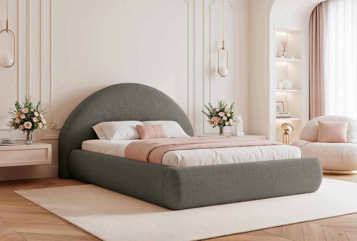 POLSTERBETT Scafa 160x200 cm, Taupe - Taupe, Textil (160/200cm) - Fedve