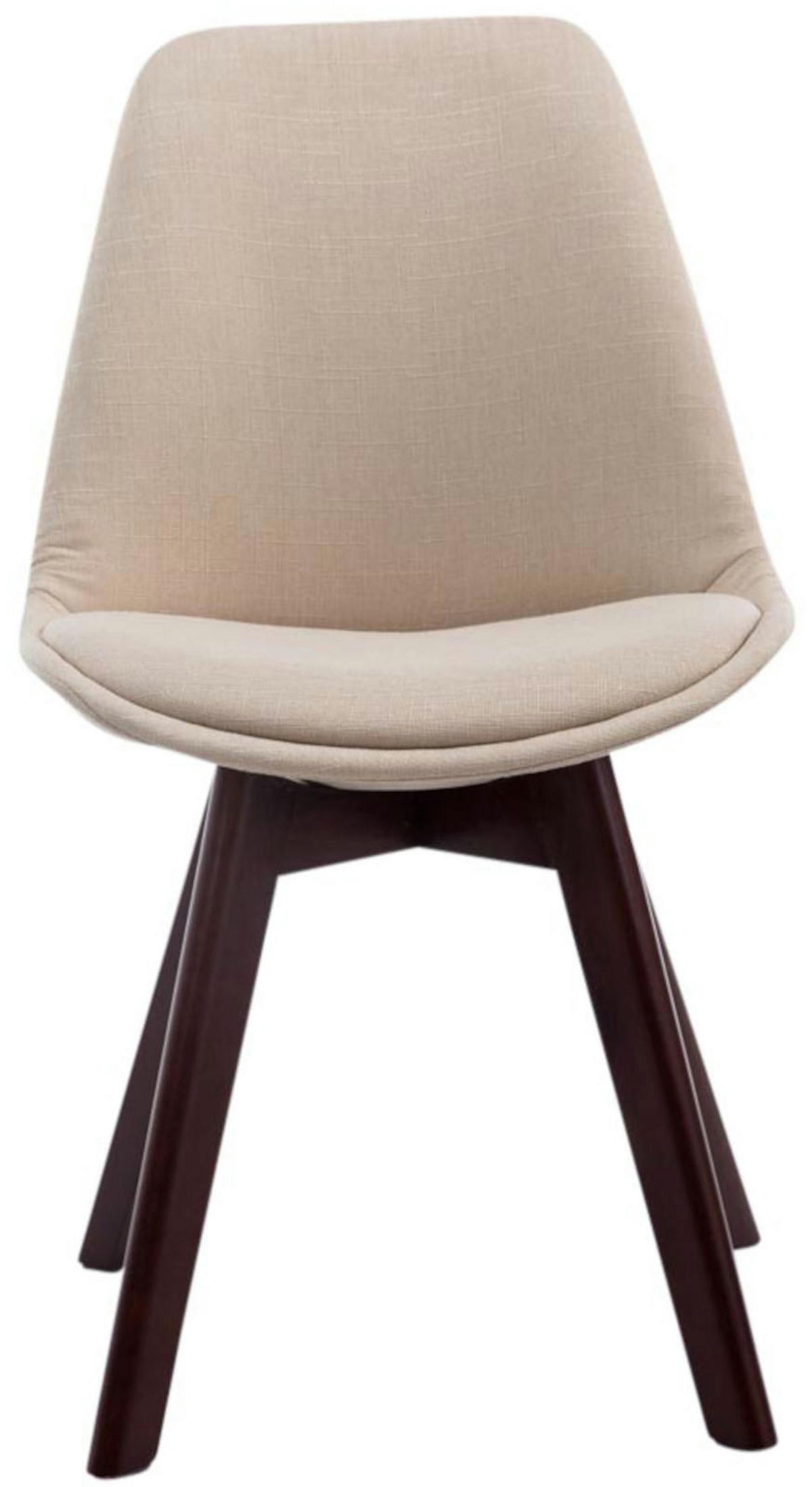 STUHL 4er Set Stoff creme - Walnussfarben/Creme, Holz/Textil (48/84/55cm) - CLP