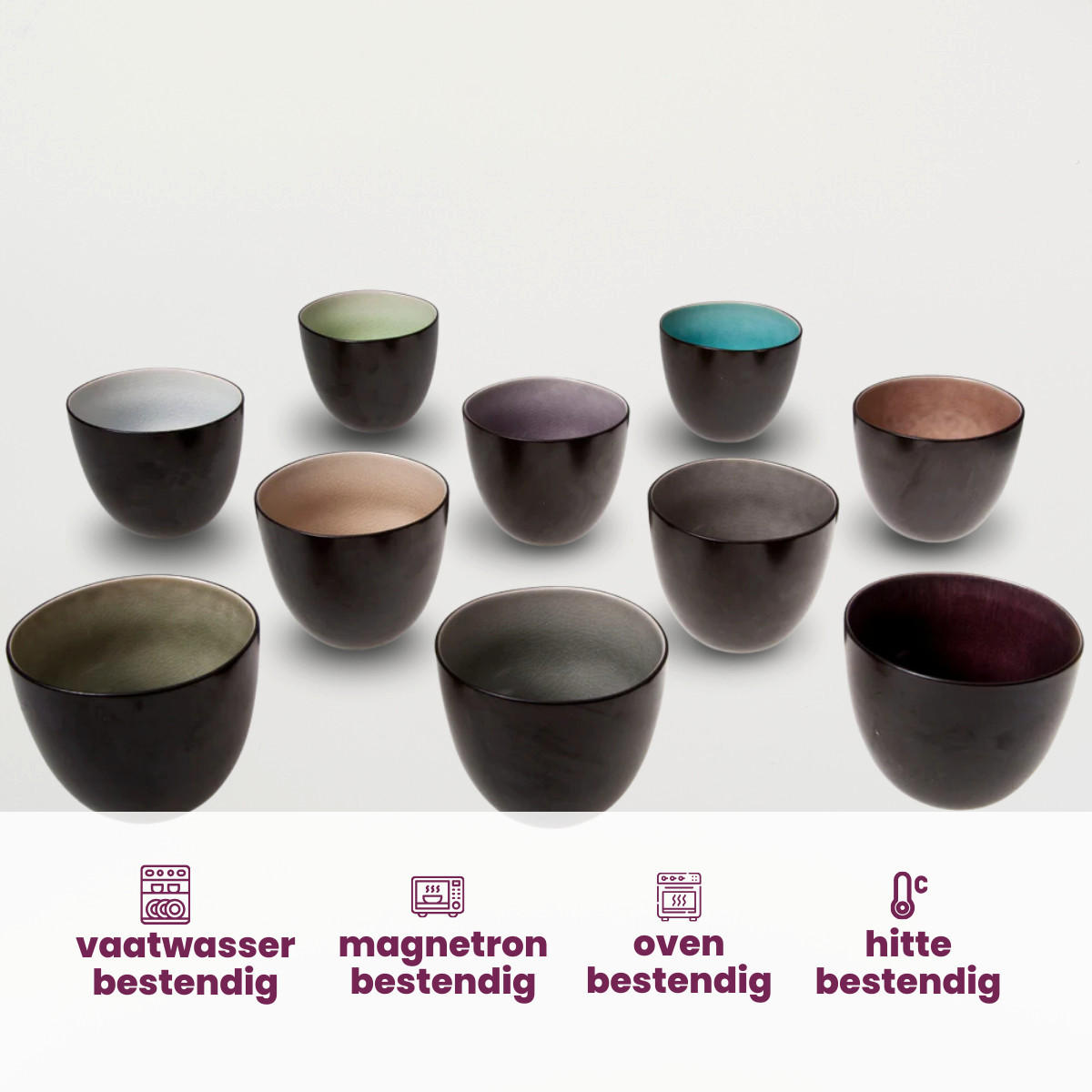 ESPRESSOTASSE Streetfood 120 ml - 10 Stück - Multicolor, Keramik (0.12L) - Cosy & Trendy