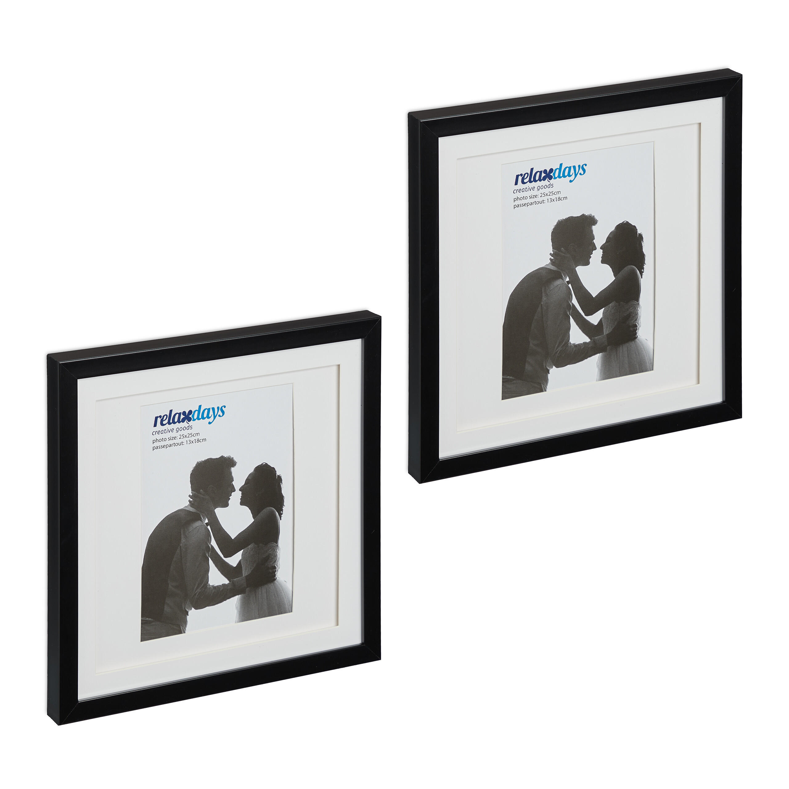 2XOKVIRJI - črna, umetna masa/steklo (27/27/2.5cm) - Relaxdays