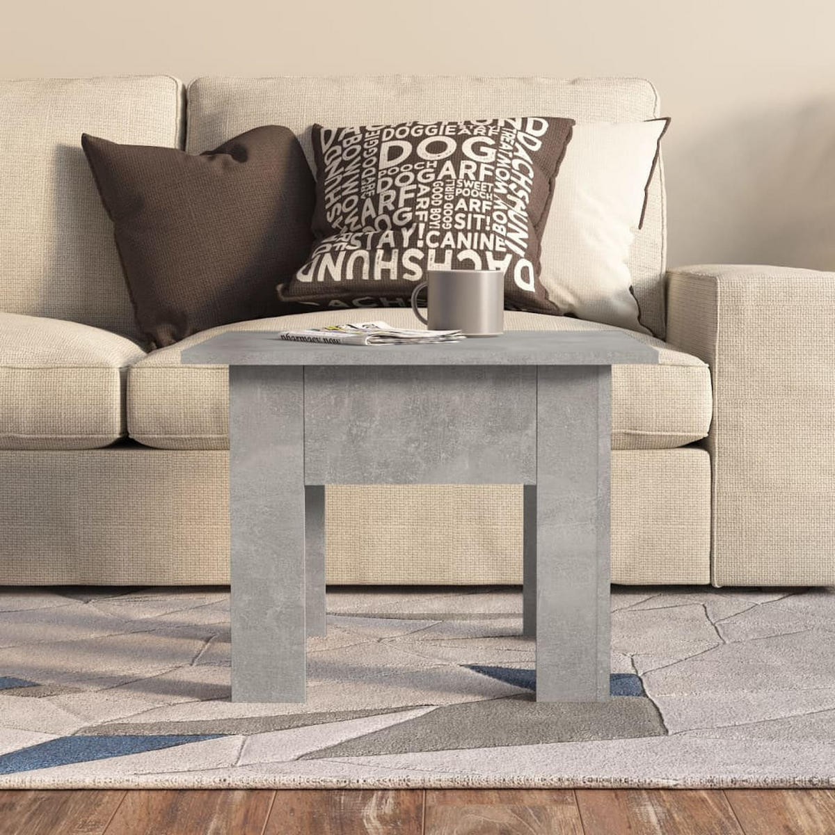 COUCHTISCH Betongrau 55x55x42 cm Holzwerkstoff - Hellgrau, Holzwerkstoff (55/55/42cm) - furnicato