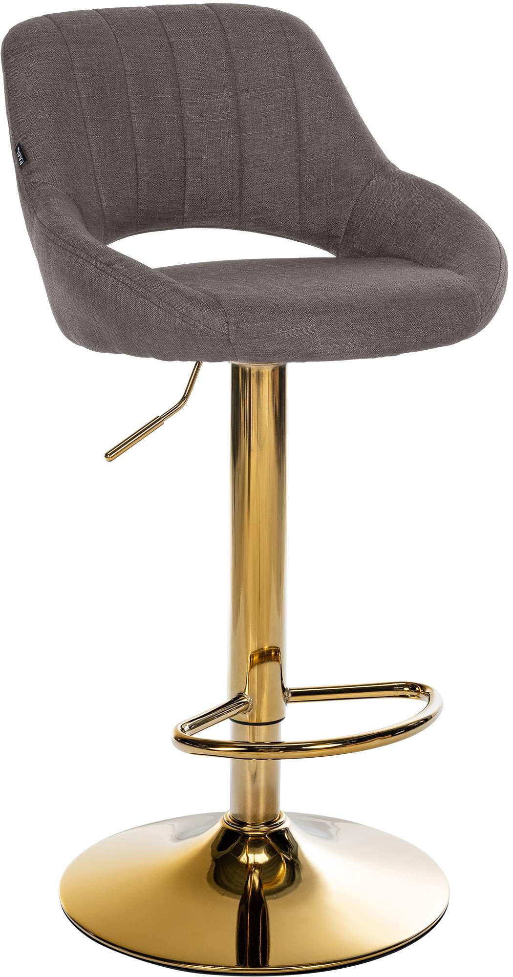 BARHOCKER Stoff Dunkelgrau - Dunkelgrau/Goldfarben, Textil/Metall (47/85/48cm) - CLP