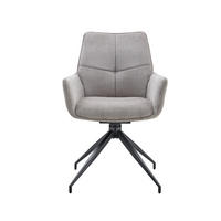 ESSTUHL 2er-Set Grau mit Stoffbezug und 360° Drehfunktion - Schwarz, Metall (48/85/50cm) - PANGIVO