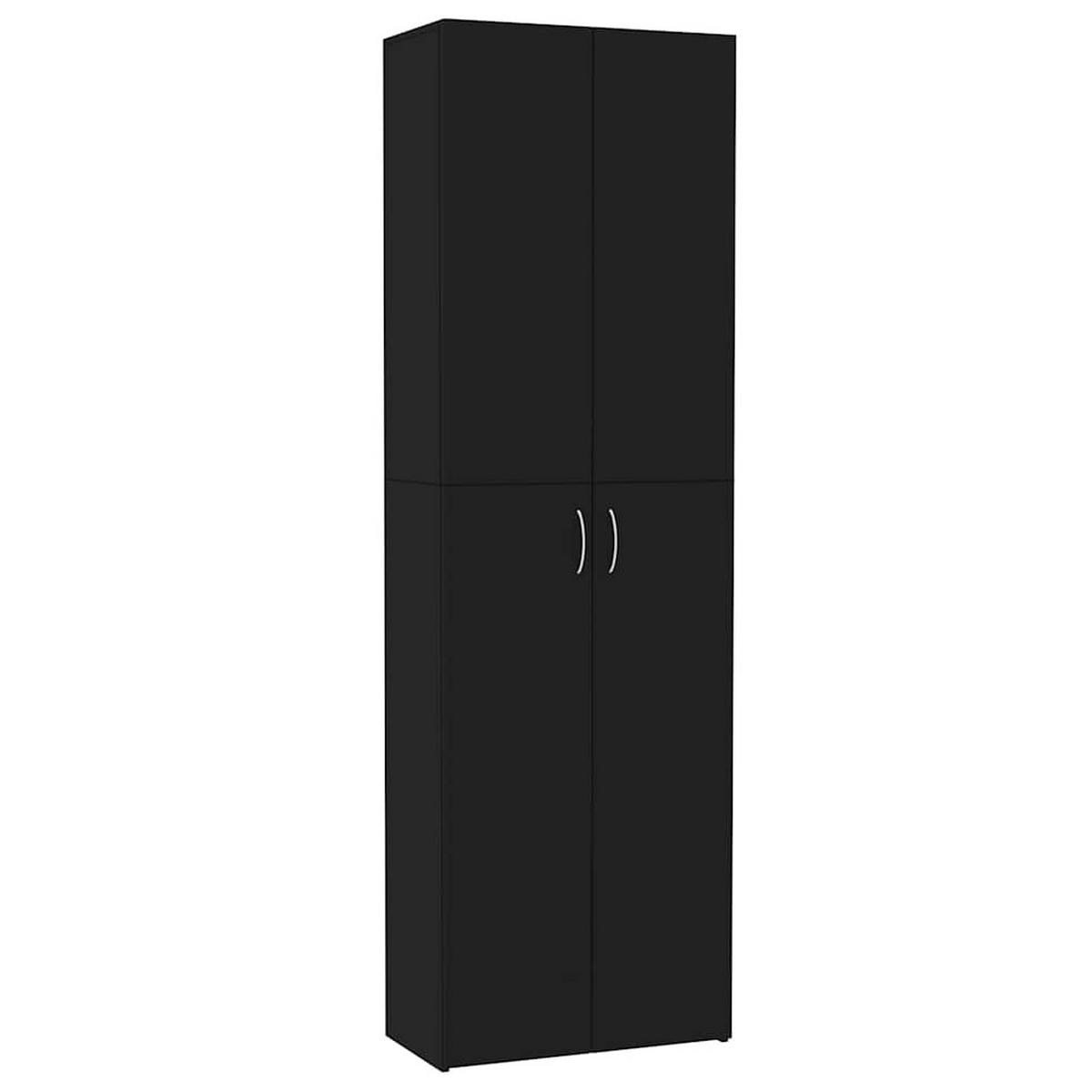 BÜROSCHRANK SCHWARZ 60X32X190 CM HOLZWERKSTOFF - Schwarz, Holz (32/190/60cm) - vidaXL