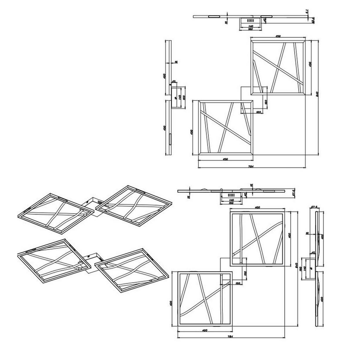 LED DECKENLEUCHTE KAIA Schwarz Aluminium - Schwarz, Metall (78.4/84/6.8cm) - Globo Lighting