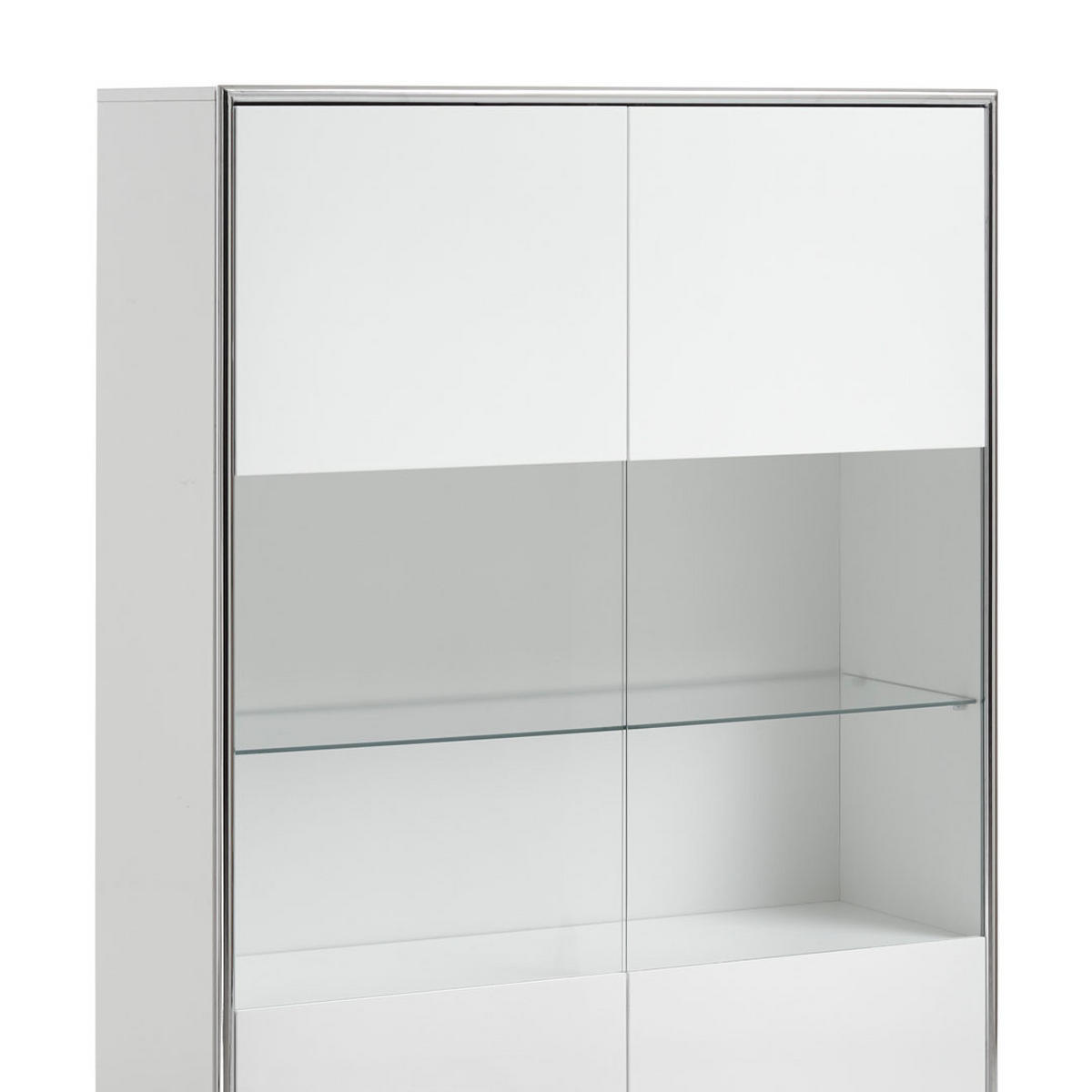VITRINE Kenan Weiß Hochglanz 100/35/170 cm - Weiß, Holzwerkstoff (100/170/35cm) - ebuy24