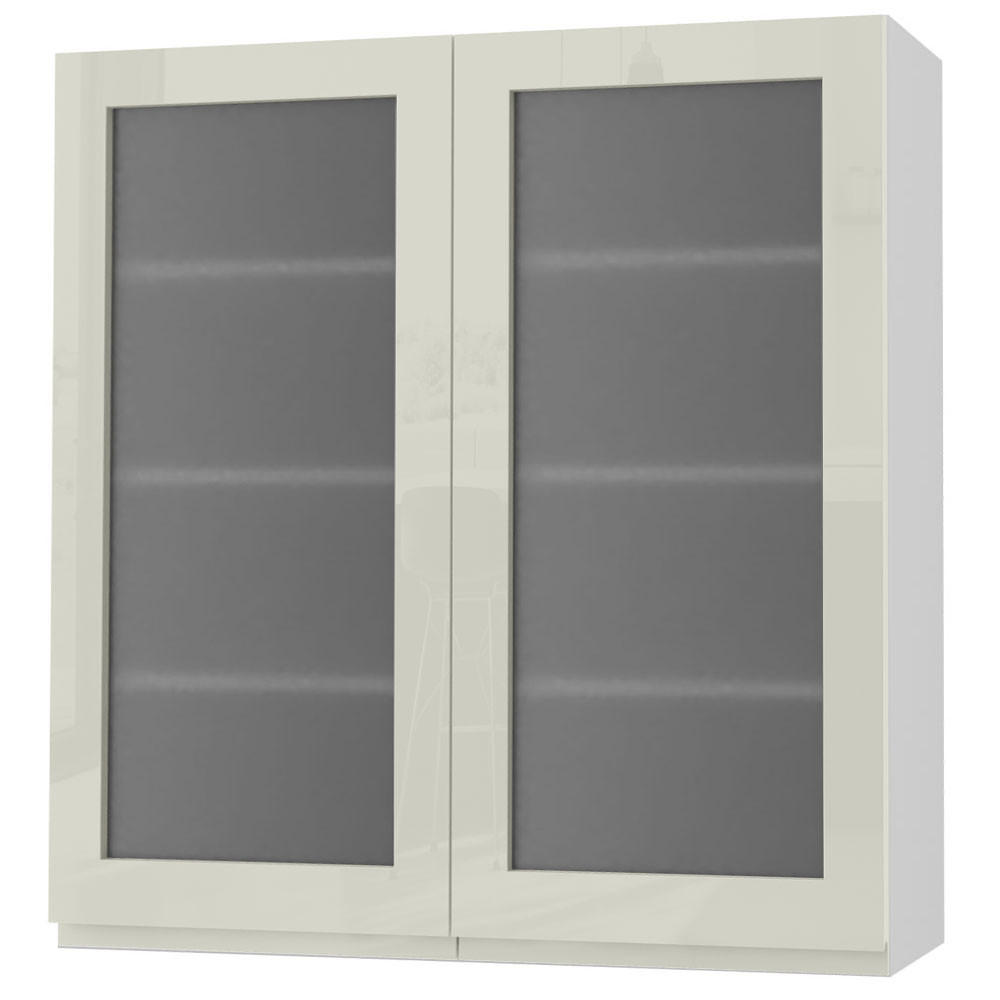 HÄNGESCHRANK Florence W4S/90 Weiß / RAL 1013 perlweiß HG 90 / 32,5 / 96cm - Weiß Hochglanz/Weiß, Holz/Holzwerkstoff (90/96/32.5cm) - Feldmann-Wohnen