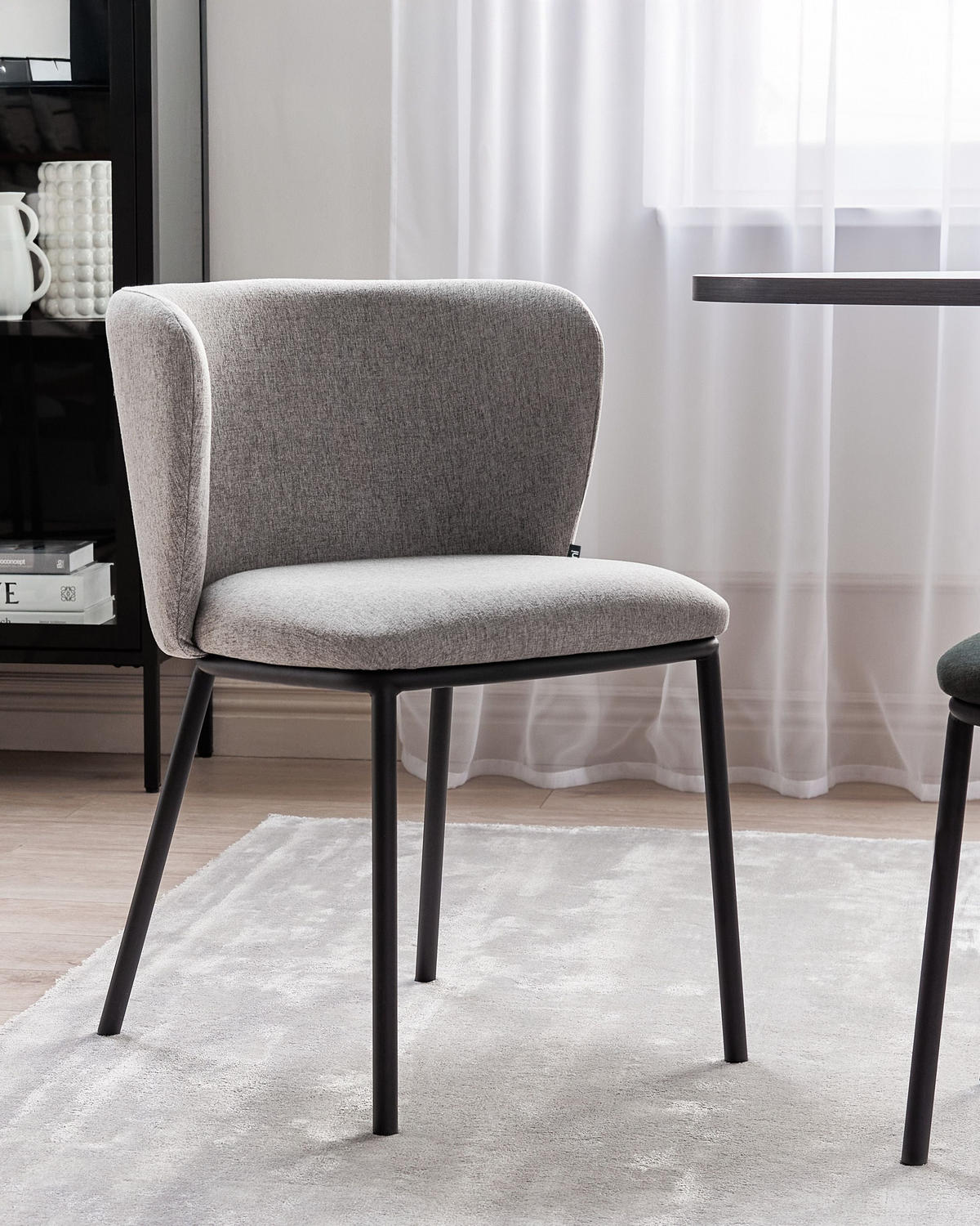 JÍDELNÍ ŽIDLE sada 2 ks čalounění Šedá Mina - šedá, kov/textil (48/75/52cm) - Beliani