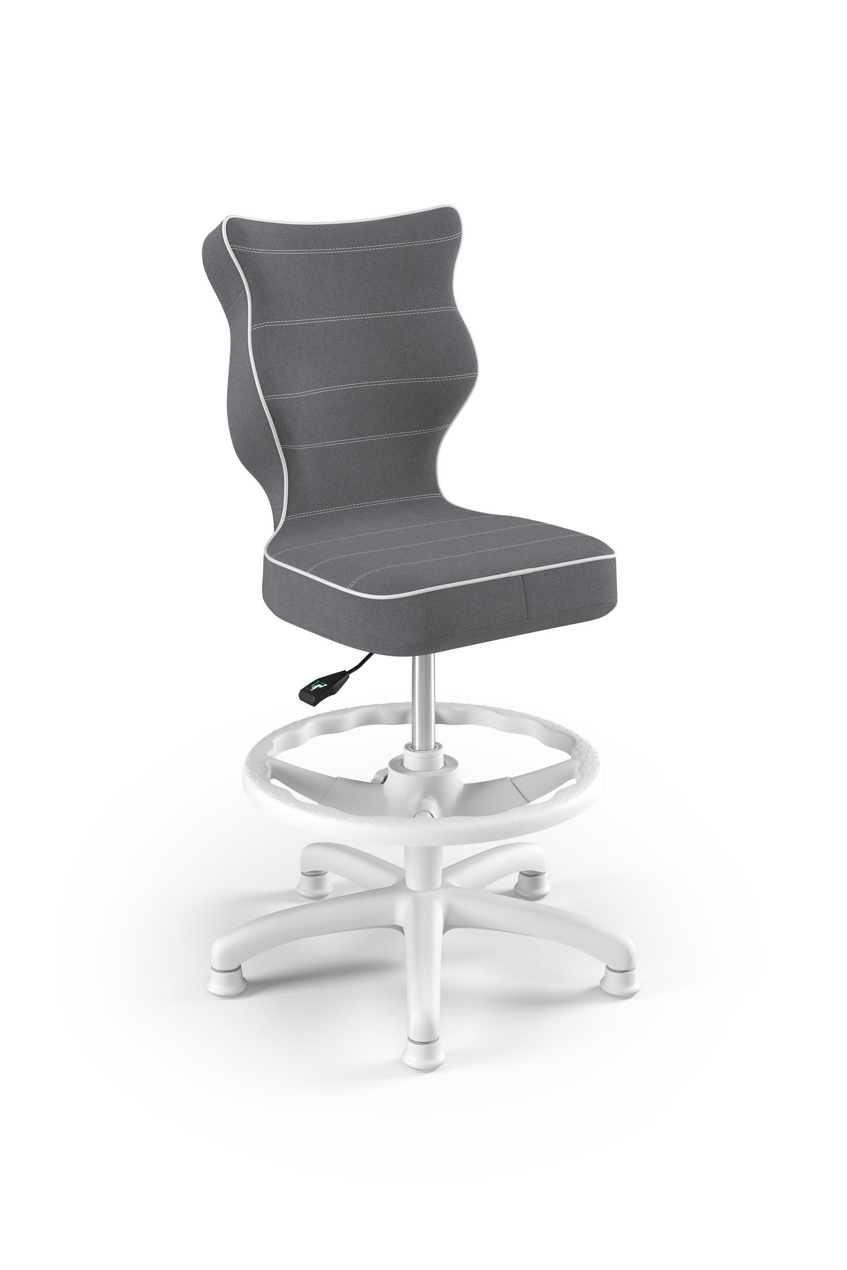 KINDERSTUHL Petit mit Fußstütze - Dunkelgrau/Weiß, Textil (66/90/66cm) - RAUMHIRSCH FURNITURE