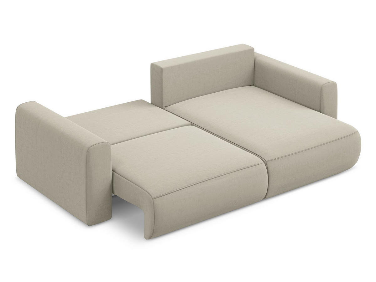 ECKSOFA mit Schlaffunktion Strukturstoff Stoff Blau - Blau/Blaugrau, Kunststoff/Textil (148/257cm) - Makamii