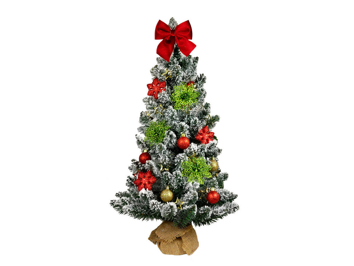 WEIHNACHTSORNAMENTE 12er-Set Ornamente rot mit Glitzer 4 cm - Rot, Kunststoff (4/4/4cm) - LAALU