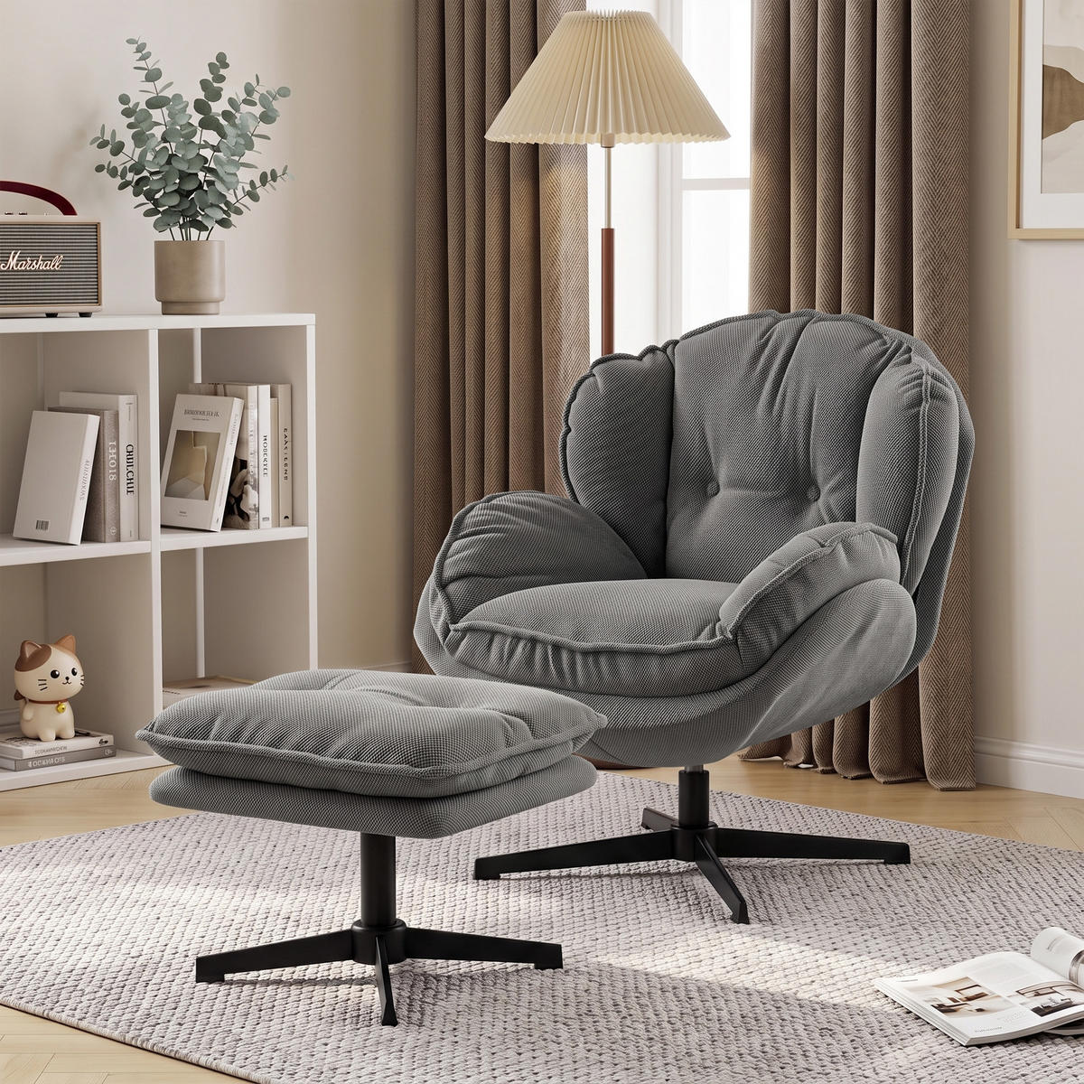 SESSEL Grau 86.0/74.0/85.0cm - Grau, Textil (74/85/86cm)