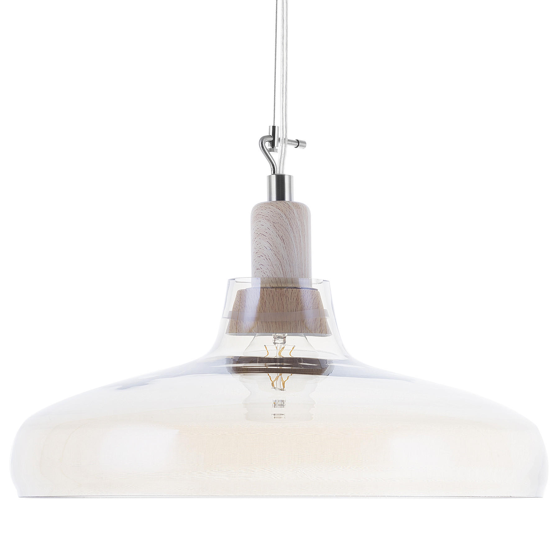 HÄNGELEUCHTE Alikos 38/38/129 cm - Transparent, Glas (38/38/129cm) - Beliani