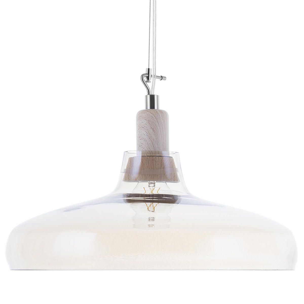 HÄNGELEUCHTE Alikos 38/38/129 cm - Transparent, Glas (38/38/129cm) - Beliani