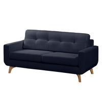 2-SITZER SOFA - Strukturstoff - Dunkelblau, Textil (178/88/90cm) - home24