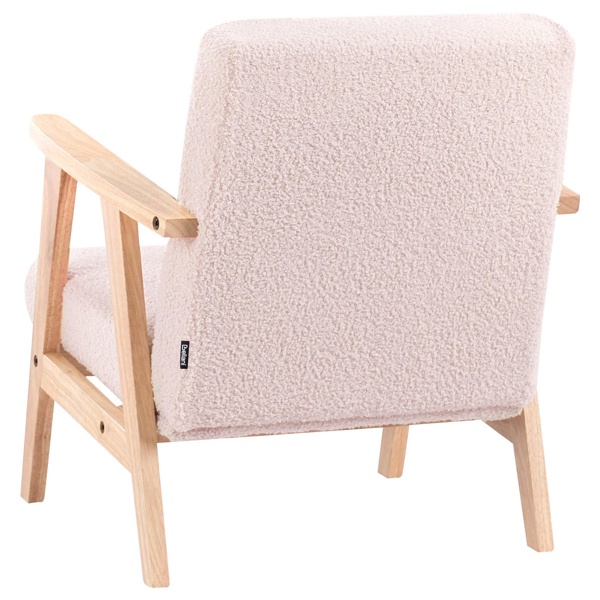 KINDERSESSEL Bouclé Pastellrosa Linde - Pink, Textil (46/58/55cm) - Beliani
